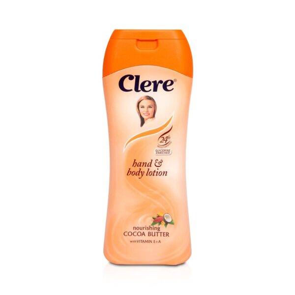 Clere Hand and Body Lotion, Nourishing Cocoa Butter With Glycerine and Vitamin E & A 400 ml